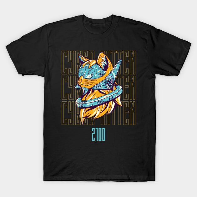 Cyber Kitten 2100 T-Shirt by Creativity Haven